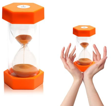 Sablier Enfant, Minuteur Sabliers, Coloré Sablier Sable Horloge Minuteur, Minuterie de Cuisine, minuterie d'apprentissage pour Enfants, pour Jeu de Classe, Décoration de Bureau à Domicile (Orange)