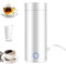 Mini Bouilloire Electrique de Voyage, 400 ml Petite Bouilloire Electrique en Acier Inoxydable, 3 en 1 Tasse Chauffante Electrique, Ebullition Rapide et Arrêt Automatique pour Thé, Lait, Café (BLANC)