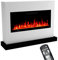 GLOW FIRE Elektrokamin mit Heizung und Kaminfeuer (Standkamin Zeus) - elektrischer Kamin mit LED-Feuer in 5 Farben, Heizlüfter, Deko & Fernbedienung - 135x100x35 cm, Weiß