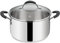 Lagostina Tempra Acier Casserole Fonda et Couvercle, Casserole Ø 20 cm en acier inoxydable 18/10 + Couvercle en verre, avec fond Lagotherm et poignées en silicone