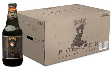 Founders Porter, Pack 24 Botellas x 35,5cl, Cerveza Negra Muy Sedosa Con Aroma Dulce, 6.5% Volumen de Alcohol