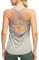 icyzone Damen Sport Top mit Integriertem BH Yoga Oberteile Sport Fitness Shirt 2 in 1 Gym Tank Top (L, Natural Grey)