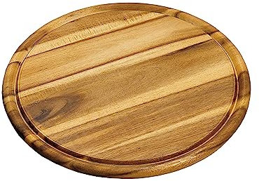 Kesper - Piatto per carne con scanalatura – Tagliere per la colazione – Legno di acacia – rotondo 30 cm di diametro