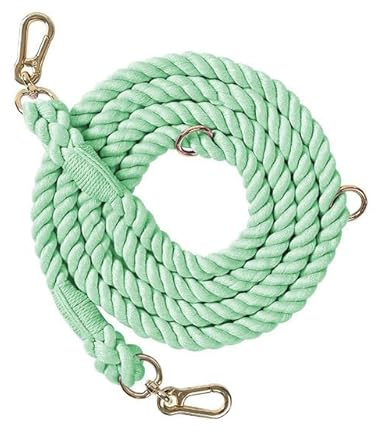 QIUMING Laisse pour Chien en Corde tressée à la Main, 250 cm de Corde en Coton Solide Laisse pour Chien Laisse très résistante pour la Formation des promenades de Petit, Moyen et Grand Chien