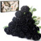 Cloudecor 15Pcs Small Fake Roses Velet Roses Long Stem Artificial Flowers Silk Flowers for Home Wedding Decoration (Pearl Roses,Black)