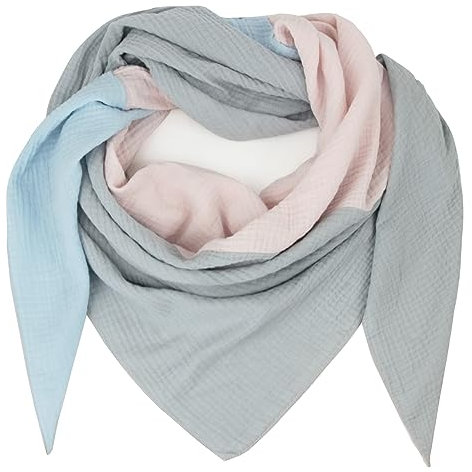 Glamexx24 Damen XXL Schal Dreieckschal Dreieckstuch Halstuch musselin Schal Poncho viele Farbkombinationen aus Baumwolle made in italy