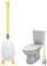 Ensemble Brosse de Toilette et Support, Brosse de Toilette Murale en Forme de Canard en Silicone sans perçage avec 4 têtes de Brosse et poignée à Fonctions différentes – Jaune