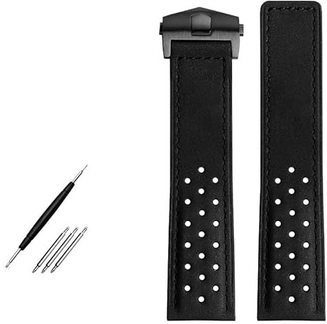 HKIDKK Uhrenarmband 22mm Echtes leder armband uhrenband Für TAG HEUER MONACO Serie herren armbanduhren band falten schnalle Nubuk uhrenbänder, 22 mm, Achat