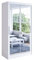 Easy4You K7 100 cm White Sliding Doors Wardrobe 100 x 200 x 58 cm with Mirror - Bedroom Furniture, Storage - Multi-Purpose Cabinet
