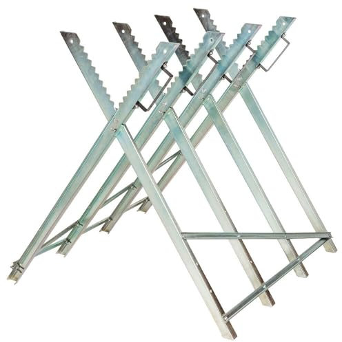 SAW HORSE WOOD LOG HOLDER METAL CHAINSAW LOG CUTTING BENCH STAND 84x80x80cm Home Garden Chainsaw Parts