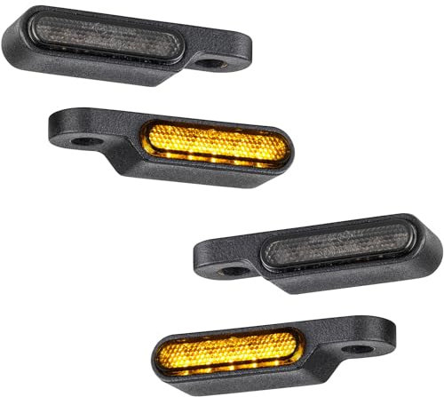 ToXx Motorrad LED Mini Blinker Custom Short für Lenker Armatur Gabel Schwinge e-geprüft universal für 12V (Custom One, 2 Paar)