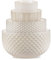 KooK Ceramic Mixing Bowls, Nesting Set of 4, Embossed Kitchen Dishware, Prep, Serving, Gift, Microwave and Dishwasher Safe, 20/44/98/145 oz, Narbonne Collection (Ivory)