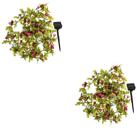 Zerodeko 2stücke Solarleuchten Außen Mit Leds Lichterkette Für Garten Und Weihnachten Wasserdichte Dekoration Mit Künstlichen Pflanzen Für Festliche Anlässe