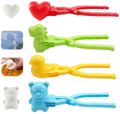 TANGZHIFEIYUE Entenreisform, Sushi-Formen, Tier-Reisschaufel, Werkzeug, Schneeball-Maker, Clip für Reis, Kartoffelbrei, Schnee (Ente + Dinosaurier + Liebe + Bär)