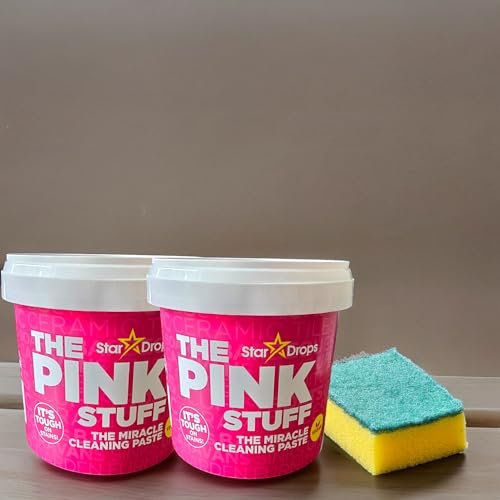 2 x 850g The Miracle Cleaning Paste for Kitchen, Oven, Bathroom, and Stain Removal - Includes 1Handy Grip Cleaning Sponge. (Total 1700g)