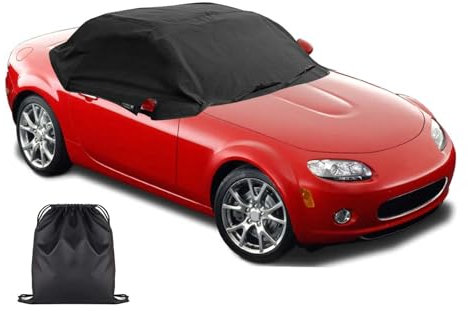 Halbgarage für Mazda MX-5 MK4 2014-2024, 420D Oxford wasserdichte Autoabdeckung für Mazda MX-5 ND, Outdoor-Schutz vor Sonne, Schnee, EIS, Frost, Regen, Staub, UV-Strahlung