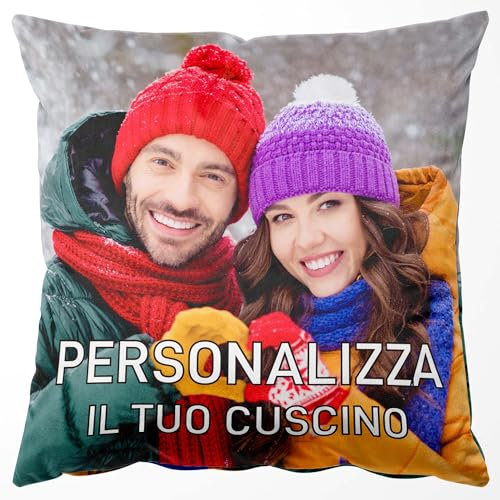 Easycosy Cuscino Personalizzato con Foto e Testo, 40x40, Stampa Fronte-Retro Federa per Cuscino Personalizzata, Regali Personalizzati per Ricordare l'Amore (Imbottitura Opzionale)