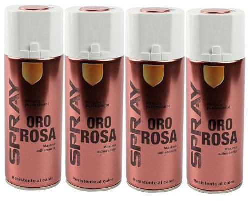 various-Pintura Spray Especial Oro Rosa Multicolor Profesional 400ml Adecuado Metal Madera y Plástico Pack de 4 unidad