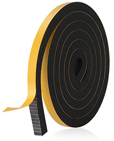 Irtyif Burlete ventana, Tira de Espuma para Ventana, Burlete puerta corredera, Tira de Sellado, Cinta de Espuma Autoadhesiva, a Prueba de Golpes, Protección de Muebles (15mm*10mm*3m)