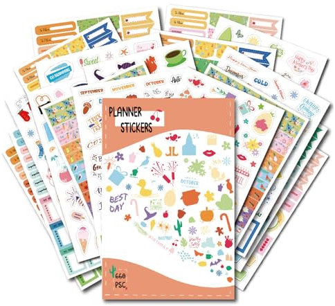 18 Blatt Aufkleber Jahreszeiten, 660 Sticker, DIY Sticker Blumen Frühling Sommer Herbst Winter Deko Zubehör, Aufkleber-Set Jahreszeiten für Kinder Erwachsene Basteln Geschenke