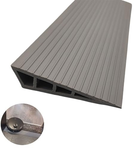 Threshold Ramp Cuttable For Sweeping Robot,threshold Ramps For Doorways PVC,Rubber Ramps For Door Threshold,Rubber Ramp With Double-Sided Tape For Doorways, Bathroom(Gray,100 * 10 * 2.5cm)