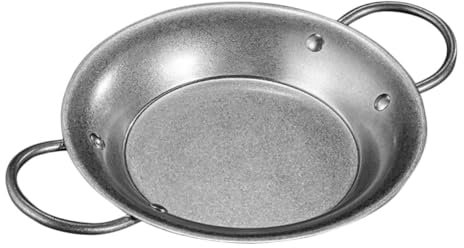 KOCKSHION Paella-topf Aus Edelstahl mit Griffen Zum Braten Von Meeresfrüchten und Nudeln Kochen Im Vintage-stil Küchentopf Kratzfest Ofenfest