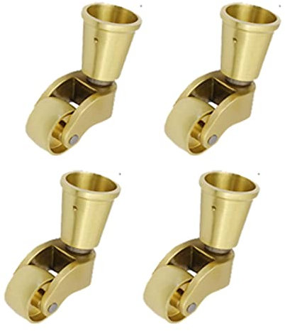 NSNYDNZ Rollen, 4 Stück Lenkrollen aus massivem Messing, Möbelrollen im Antik-Stil, 0,8 Zoll Transportrollen, Lenkrollen, antike Möbelrollen, for Haushaltsmöbel, Stuhl