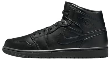 NIKE Air Jordan 1 Mid Men's Trainers Sneakers Basketball Fashion Leather Shoes 554724-093 UK10 (EU45) Black