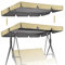 Wasserdichte Ersatzabdeckung für Hollywoodschaukel, Ersatzabdeckung für Garten, Terrasse, Veranda, Hof, Möbelüberdachung für Schaukelstuhl, Sitz, Beige, 249 x 185 x 18 cm