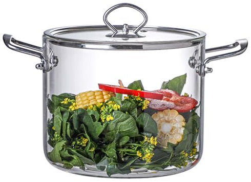 4. 5L/ 158oz pentola in vetro con coperchio resistente al calore bollitore pentola zuppa pentola pentola in vetro pentola e padella pentole in vetro pentole per pasta pasta pasta zuppa cereali frutta