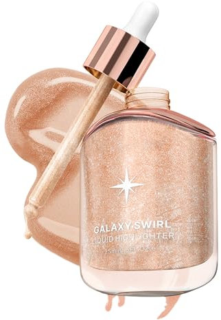 Erinde Body Highlighter Olio – Champagne, Trucco Liquido Illuminante, Glitter Body Luminizer, Crema Body Glitter Highlighter, Body Glow Shimmer Makeup per viso corpo gamba – 25 ml