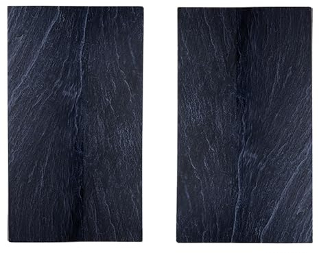 Michelino 2-tlg. Kochfeld-Abdeckplatte 52 x 30 cm Glas-Herdabdeckplatte Herdabdeckung Herd-Abdeckung (Schiefer-Optik)