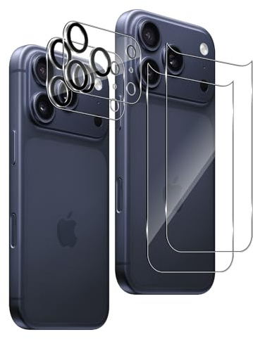 LiiLaa Rückseite Schutzfolie für iPhone 17 Pro Max für Panzerglas, [2+2 Stück] 9H Härte Gehärtete Glas Schutz Folie und Kameraschutz, HD Klar Anti-Kratzer Schutzglas Hinten