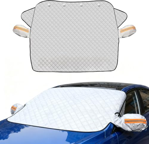 JZAHYUK Windshield Cover for Winter Ice/Snow/Frost,Thickened Protective Windscreen Cover, Snow Ice Frost Dust Water Resistent, Car Windshield Snow Cover (59 x43)