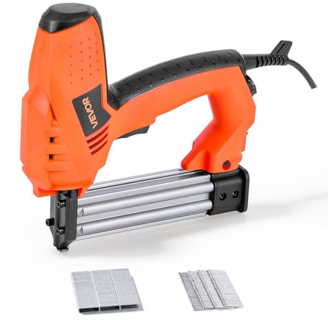 VEVOR Electric Nail Gun, 2-in-1 Staple Gun Brad Nailer, 18 Gauge 1-1/4 inch, Stapler Brad Nailer with 1000 Pcs Staples and 1000 Pcs Brad Nails, Non-Slip Rubber Grip, for Woodworking and DIY Projects