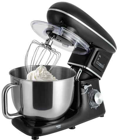Küchenmaschine 6.2 L Teigknetmaschine 6+1 Mixgeschwindigkeiten 1500W mit LCD-Display,Pizzateig-Maschine,für Pizza, Waffeln, Milchshakes, Brot, Teig
