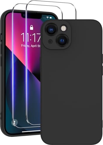 Qasyfanc Silikon Hülle für iPhone 13, Schwarz