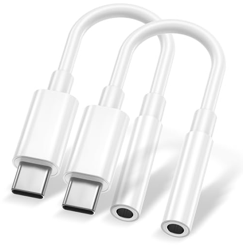 2Pack Adapter USB C auf Klinke, USB C auf Klinke 3.5 mm Audio iPhone Kopfhörer Adapter, Aux Dongle Kabel Type C 3.5mm Jack für iPhone 17/16/15 Pro/Plus/Pro Max,iPad,Macbook,Samsung Galaxy,Pixel,Huawei