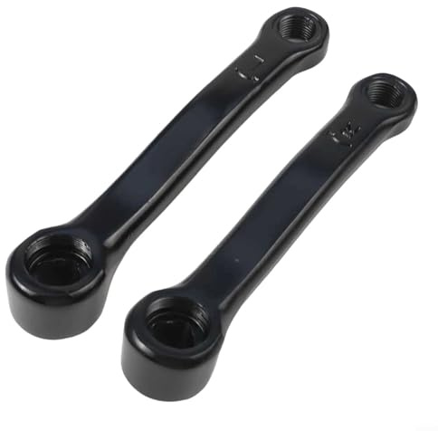 Vasiumic Kurbel für Fahrradkurbel, 127 mm, für Indoor-Radausrüstung, Eisen-Vierkantloch links und rechts, Kurbel-Set mit 9/16-20 Pedalgewinde, für langlebiges schwarzes Finish (linke Kurbel)
