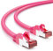 deleyCON 50m CAT6 Patchkabel S/FTP PIMF Schirmung CAT-6 RJ45 LAN DSL Netzwerkkabel Ethernetkabel Switch Router Modem Access Point Patchfelder - Magenta
