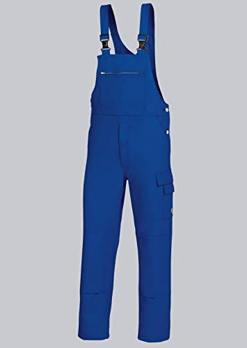 BP Workwear Basic 1482-060-13 Latzhose - Stoffhosenträger mit Gummieinsatz - Taschen für Knieschoner - Reine Baumwolle - Schlanke Passform - Größe: 90 - Farbe: königsblau