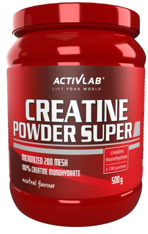 Activlab Kreatin Monohydrat 5000 mg Pulver - Hochwertiges Supplement für Bodybuilding Fitness Cross-Fit und Powerlifting - 83 Portionen - Creatine Super Powder 500 g Neutral