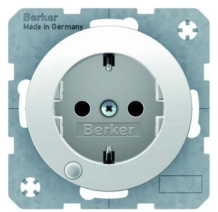 Tomas de corriente SCHUKO con LED de control, R.1/R.3, blanco polar, brillo