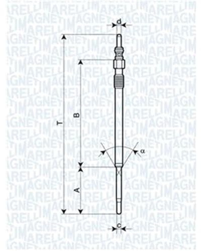 MAGNETI MARELLI Diesel Glühkerze 11V Schlüsselweite: 8mm Gewindemaß:M8X1 Glühkerzenausführung:Metall-Glühkerze Kompatibel mit FIAT Ducato Kastenwagen 250, 290 Ducato Pritsche/Fahrgestell 250, 290