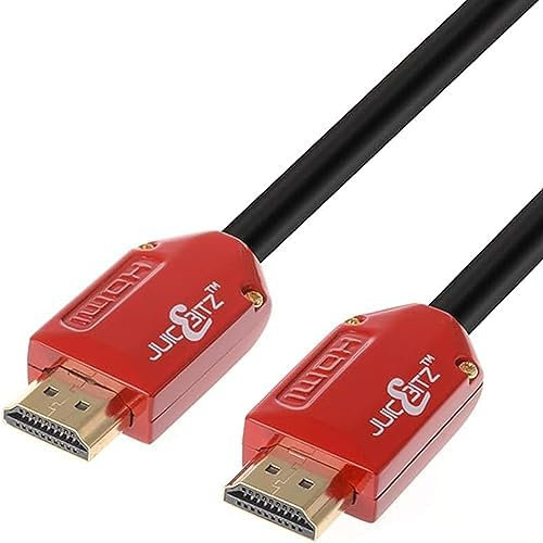 JuicEBitz 4K HDMI Cable 2M, Ultra High Speed HDMI 4k 18Gbps. 2.0 HDMI Lead with Ethernet, HDMI to HDMI Cable, Compatible with Xbox, Playstation, Apple TV, Sky + More. Ultra HD 2M Long HDMI