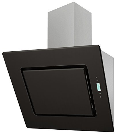 Respekta Campana extractora ahorra espacio / 60 cm/Pantalla de cristal con cubierta de acero inoxidable en negro/Función de extracción y recirculación / CH99040-60S / A / 40-63 dB