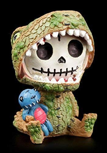 Furrybones Figur | T-Rex Tyrannosaurus Rex | inkl. Geschenkkarton für Sammler | Lustige Deko Totenkopf Gesicht