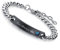 Flongo Edelstahl Armband Armreif Armkette Silber Schwarz Zirkonia Panzerkette Kette Partnerarmbänder Paar Strass His Princess & Her Prince Gravur Krone Love Liebe Herren