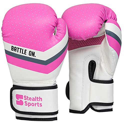Guanti da boxe per ragazzi e ragazze - Guanti da allenamento junior imbottiti morbidi dai 6 agli 11 anni - Sacco da boxe, MMA, Kickboxing, Muay Thai, Sparring, Guanti da boxe per bambini (Rosa)