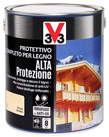 V33 Protettivo Completo per Legno a Solvente Alta Protezione Incolore 2 L